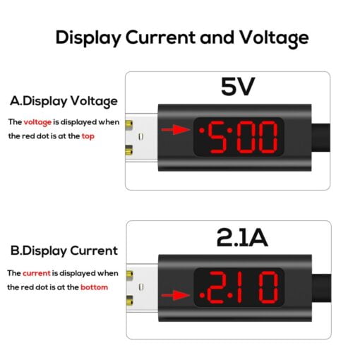 topk current and voltage display data and charging cable-2