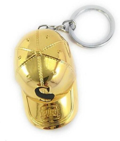 PUBG Golden cap metal keychain key ring-1