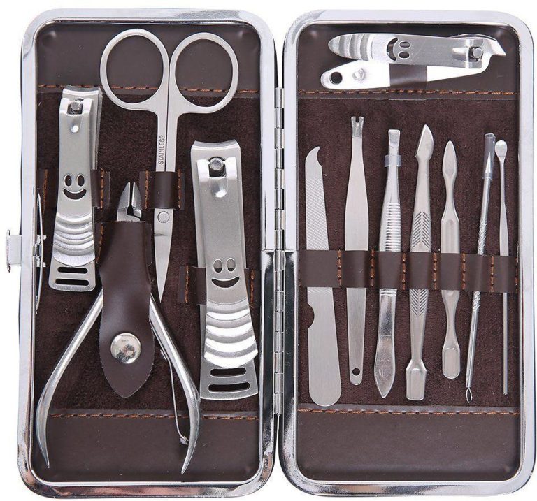 Manicure & Pedicure Kit - 12 Pieces Tool Set For Hands And Feet ...