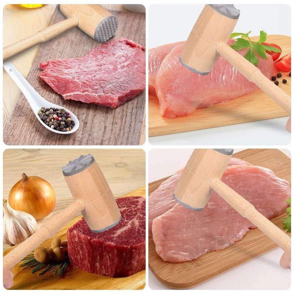 Multifunction Meat Tenderizer Hammer Double Sided Meat Grinder Mallet ...