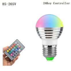 LED Bulb RGB with Remote in hand