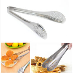 steel tong with mesh holes for cooking food serving