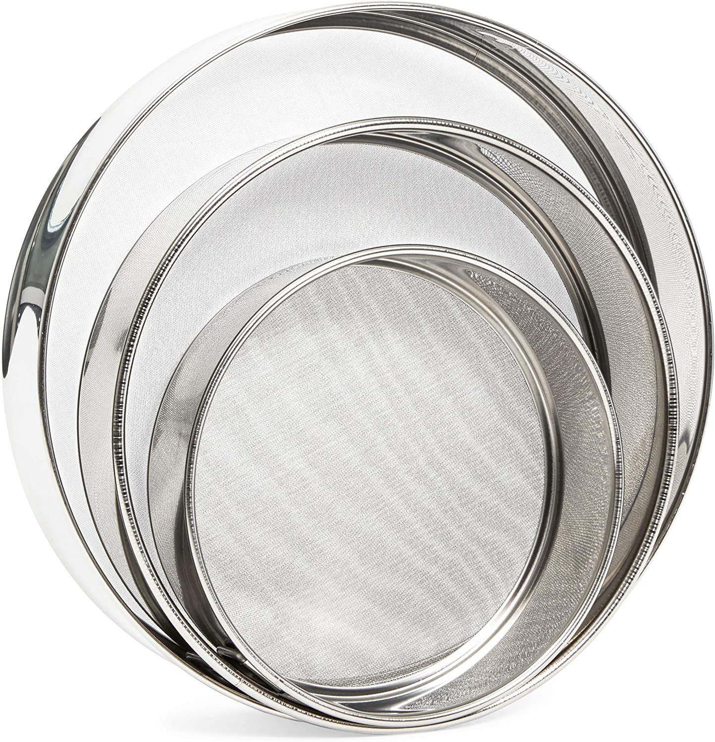 Stainless Steel Round Flour Sieve Strainers Set Pack Online Home