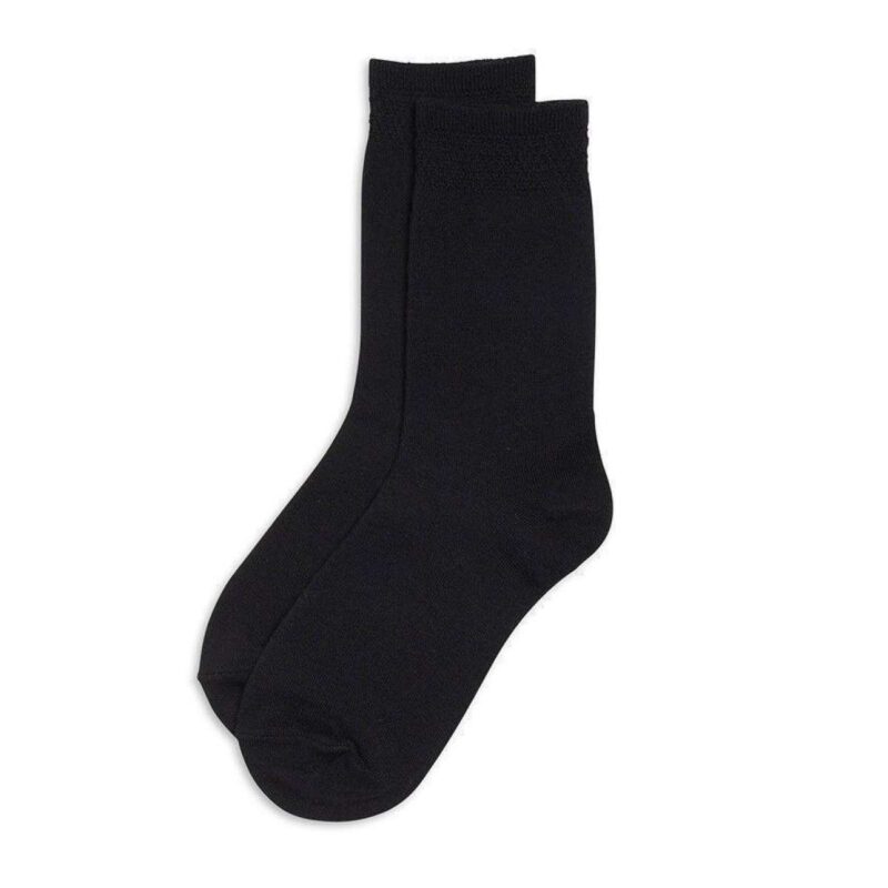 Pack Of 3 Pairs Kids School Socks – 9-11 Yrs- Plain Cotton – Black ...