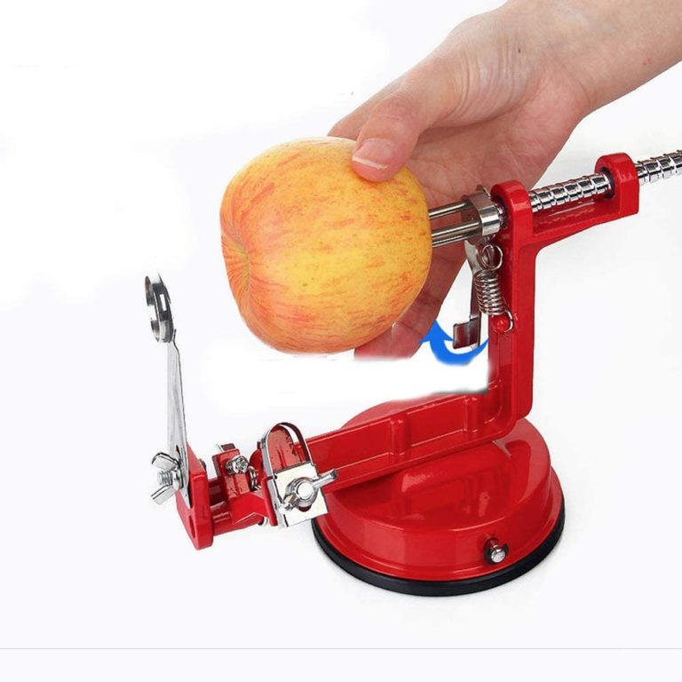 Stainless Steel Apple Peeler, Slicer, and Corer, Strong Suction Base