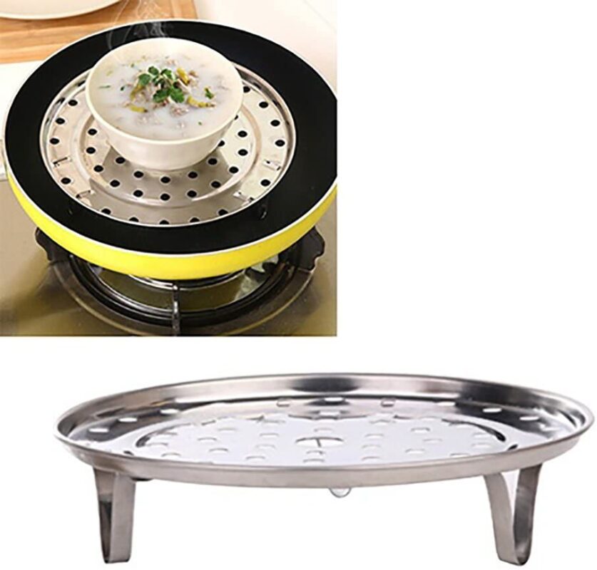 3 PCs Stainless Steel Steam Plate Steaming Rack 3 Legged Steamer Food