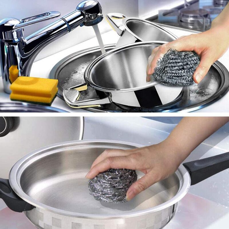 6 PCS Stainless Steel Sponges Scrubbers Cleaning Ball Metal Scrubber   6 Pcs Stainless Steel Scrubber 5 800x800 