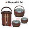 happy lion 3 hot pot water cooler set in red color
