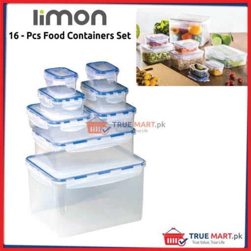 sixteen pieces freezer food containers storage boxes