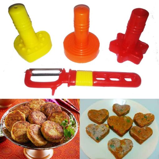 Shami Kebab Maker Cutlet Molds with Vegetable Potato Peeler - Pack Of 3