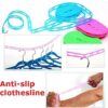 Clothes Drying Rope Anti-Slip Nylon Clothesline With Hooks 5 Meters