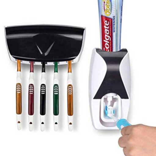 toothpaste despenser with holder for wall
