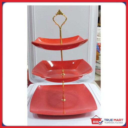 Three-Tier Serving Platter Melamine Cupcake Stand | Dessert Stand  - Image 9