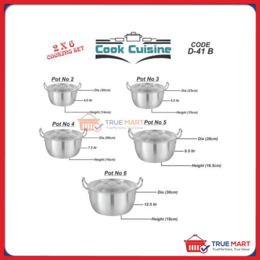 Domestic Cook Cuisine 2×6 Cooking Set 10 Pcs – D-41B - Image 2