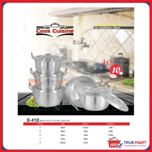 Domestic Cook Cuisine 4×8 Cooking Set 10 Pcs – D-41D - Image 3