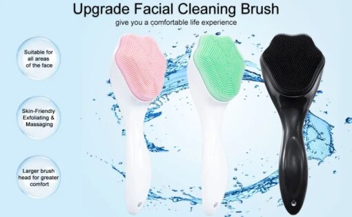 Silicone Face Scrubber Exfoliating Brush Manual Handheld Facial Cleansing Soft Bristles  - Image 2